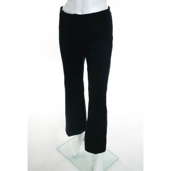 Derek Lam Dark Navy Blue Flat Front Boot Cut Trousers Pants Size 28 - Picture 2 of 6